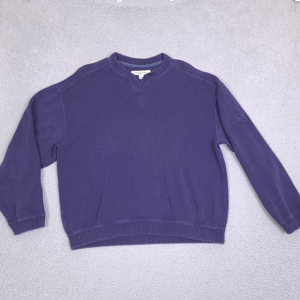 Tommy Bahama Sweater Mens Large‎ Navy Blue Thick Cotton Outdoor Classic